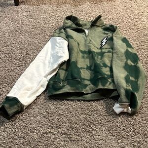 Small Wonders Green and White Cowl Neck Sweater